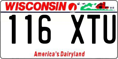 WI license plate 116XTU