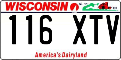 WI license plate 116XTV