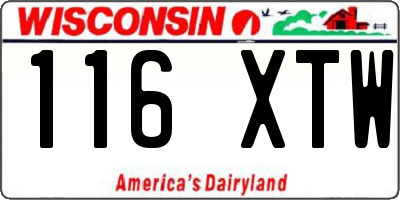 WI license plate 116XTW