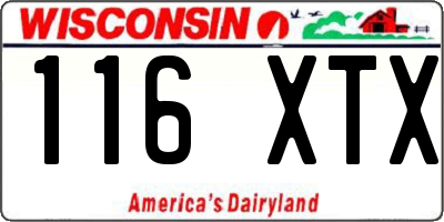 WI license plate 116XTX