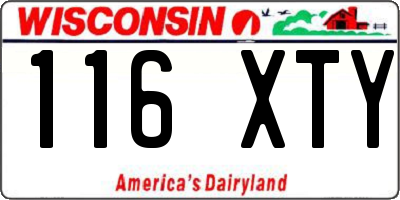 WI license plate 116XTY