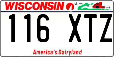 WI license plate 116XTZ