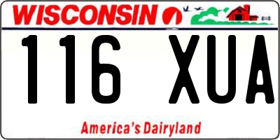 WI license plate 116XUA