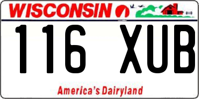 WI license plate 116XUB