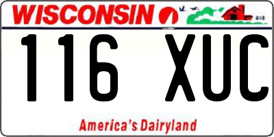 WI license plate 116XUC