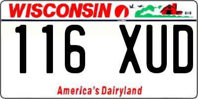 WI license plate 116XUD
