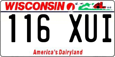 WI license plate 116XUI