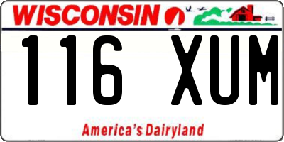 WI license plate 116XUM