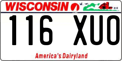 WI license plate 116XUO