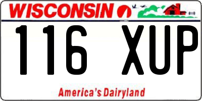 WI license plate 116XUP