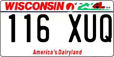 WI license plate 116XUQ