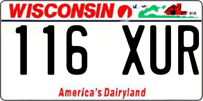 WI license plate 116XUR