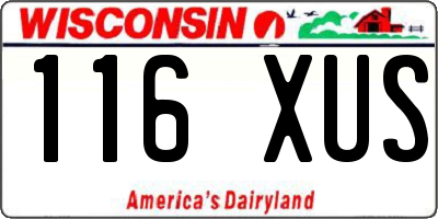 WI license plate 116XUS