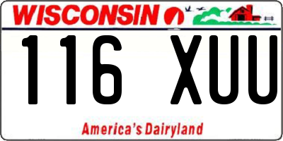 WI license plate 116XUU