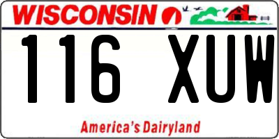 WI license plate 116XUW