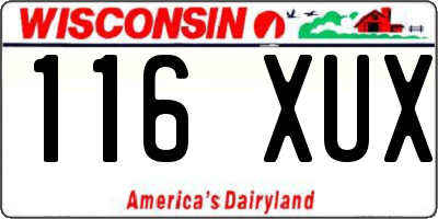 WI license plate 116XUX
