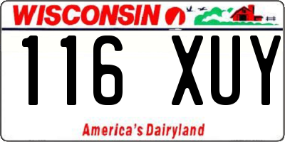 WI license plate 116XUY