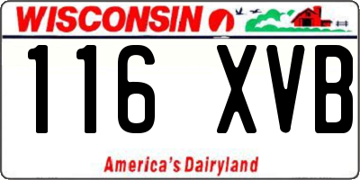 WI license plate 116XVB