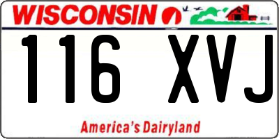 WI license plate 116XVJ