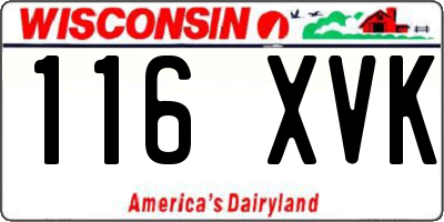 WI license plate 116XVK