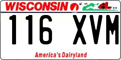 WI license plate 116XVM