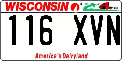 WI license plate 116XVN