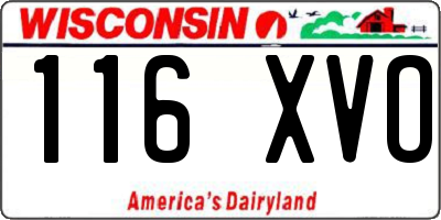 WI license plate 116XVO