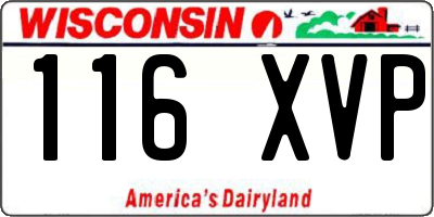 WI license plate 116XVP
