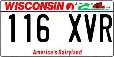 WI license plate 116XVR