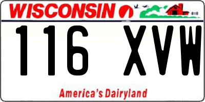 WI license plate 116XVW