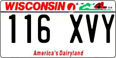 WI license plate 116XVY