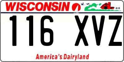 WI license plate 116XVZ