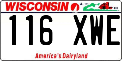 WI license plate 116XWE
