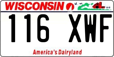 WI license plate 116XWF