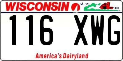 WI license plate 116XWG