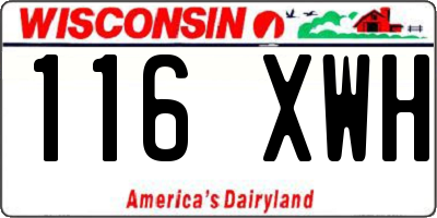 WI license plate 116XWH