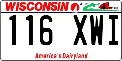 WI license plate 116XWI