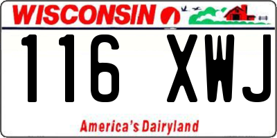 WI license plate 116XWJ