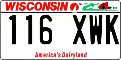 WI license plate 116XWK