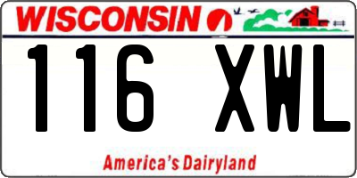 WI license plate 116XWL