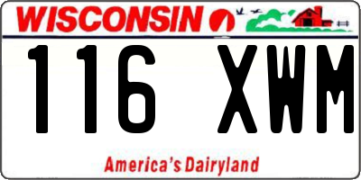 WI license plate 116XWM