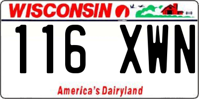WI license plate 116XWN
