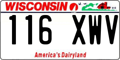 WI license plate 116XWV