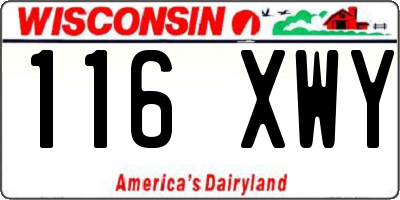 WI license plate 116XWY