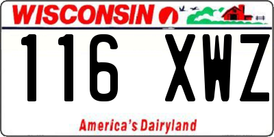 WI license plate 116XWZ