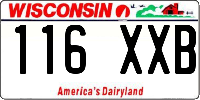 WI license plate 116XXB