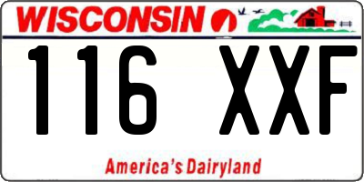 WI license plate 116XXF
