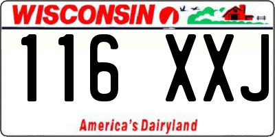 WI license plate 116XXJ
