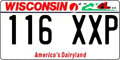 WI license plate 116XXP