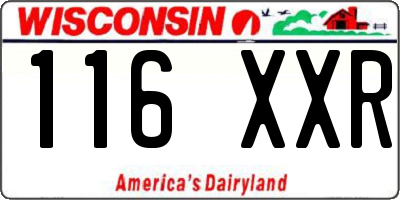 WI license plate 116XXR
